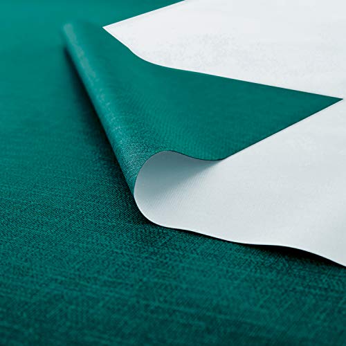 Image of NLMUVW Square Vinyl Tablecloth 100% Waterproof Spill Proof PVC Table Cloth Wipe Clean Table Cover for Kitchen Dining Picnic, Teal, 42 x 42 Inch
