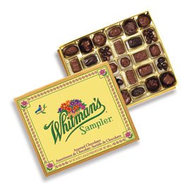 Whitman's Sampler Assorted Chocolate 24 Ounce Box Whitman's Sampler Assortment Box; An Assortment of Nutty, Chewy, Creamy, Crispy Milk Chocolate Covered Candies and Dark Chocolate Covered Candies