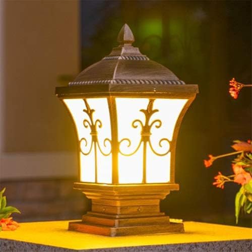Image of SINOMAN Main Gate Light Victorian Antique Garden Pillar Lamp French Vintage Outdoor Waterproof Ideal for Enteryway,Landscape Column, Poles and Home Decoration (Without Bulb)