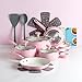 Stylish Ceramic Cookware Set - 16 Piece Non-Stick Aluminum Kitchen Set for Home