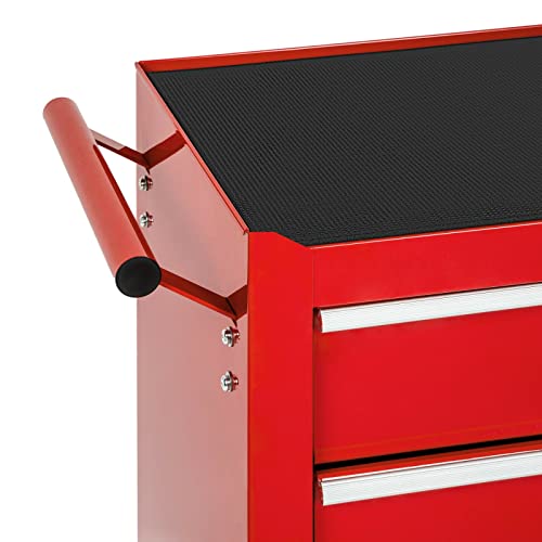 MAXCBD Rollwagen Werkzeugkiste Werkzeugwagen mit 5 Schubfächer Werkstattwagen Rot zlyjpde – Bild 6