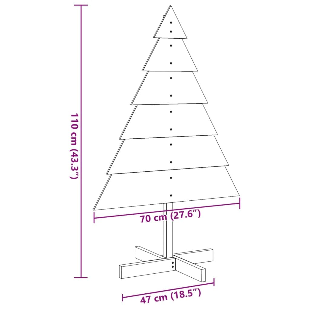 Árbol de Navidad de madera maciza, 110 cm