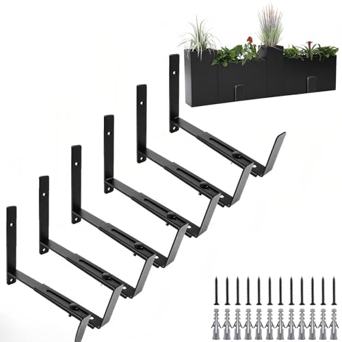 STARVAST 6 Stk Balkon Blumenkasten Halterungen, Verstellbare Fenster...