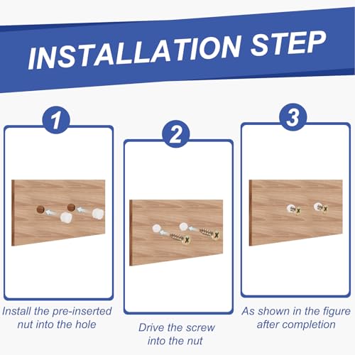 uxcell 50 piezas inserciones de pasador plástico 4.8x10mm con tornillos autorroscantes M4 miniatura 4