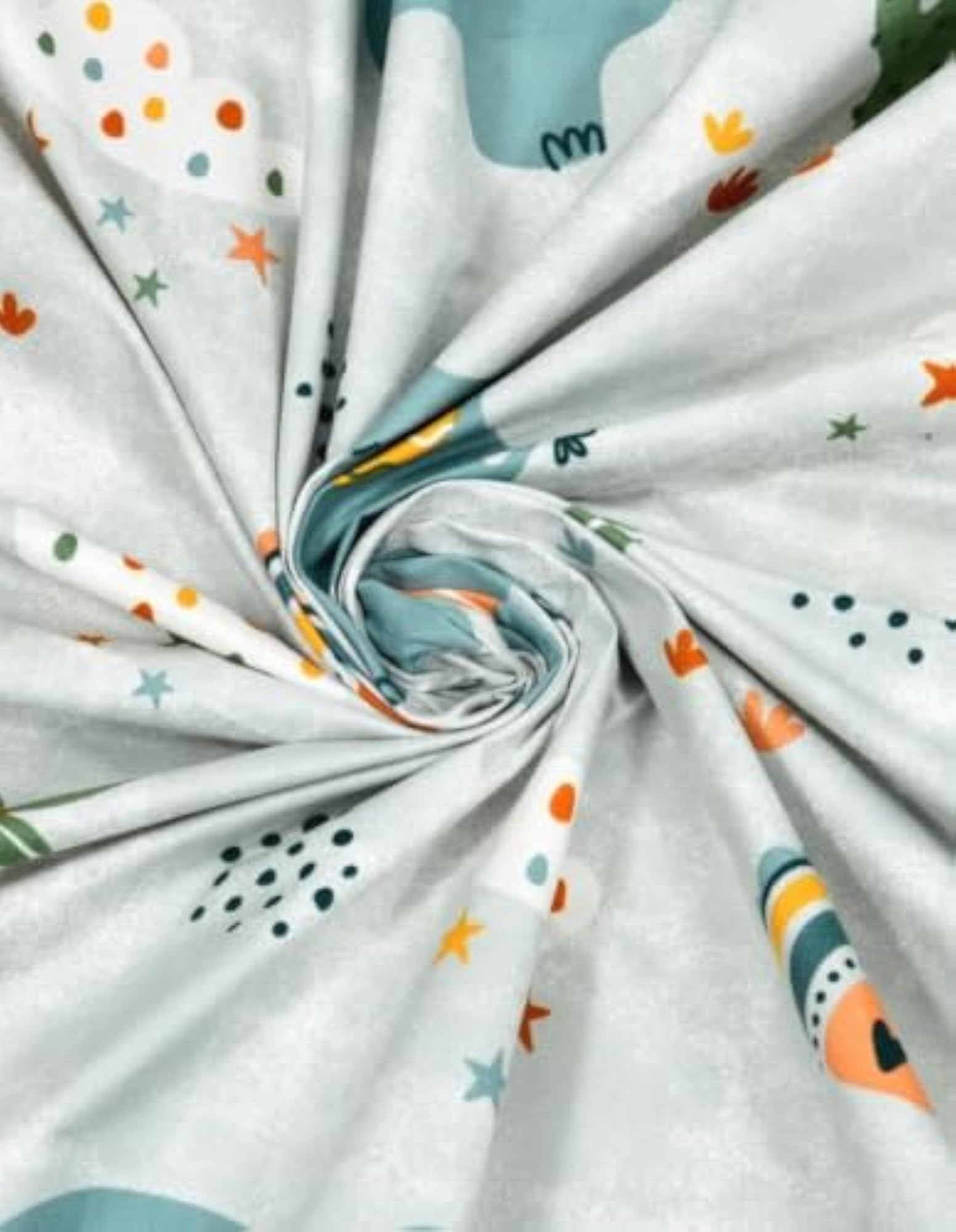Pure Cotton Kids Cartoon Printed Single Bed Sheet