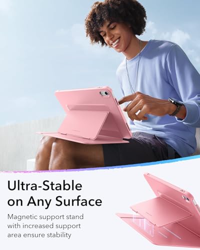 Image of ESR for iPad (A16) 11th Generation Cover, iPad 11th /10th Gen Cover (2025 /2022), Vertical Stand Case, Multi Stand Angles, Ultra-Stable Case, Flip Series, Pink