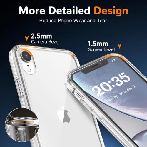 Image of DIZORO Crystal Clear Back Case Cover for iPhone XR Non Yellowing Transparent Cover |Hard Back Cover Clear Case for iPhone XR with Anti-Yellow (PC, Transparent)
