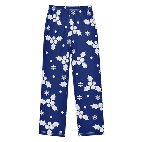 Boys' Pants Christmas Berries Blue Holiday Long Bottoms Jogger Pants Elastic Waist Trousers with Pockets S-XL