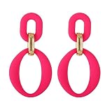 RUOFFETA Acrylic Rectangle Earrings, Fashion Acrylic Square/Oval/Hoop Statement Drop Earrings for Wo