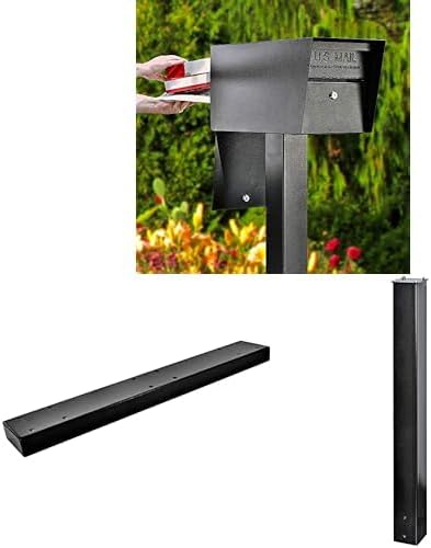 Mail Boss Mail Manager Latitude X3 In-Ground Mount Combo Kit Locking Metal Standard Mailbox - Black