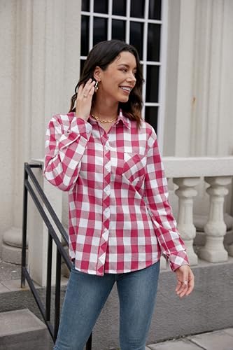 Image of SANGTREE Long Sleeved Flannel Shirt Button Down Plaid Shirts