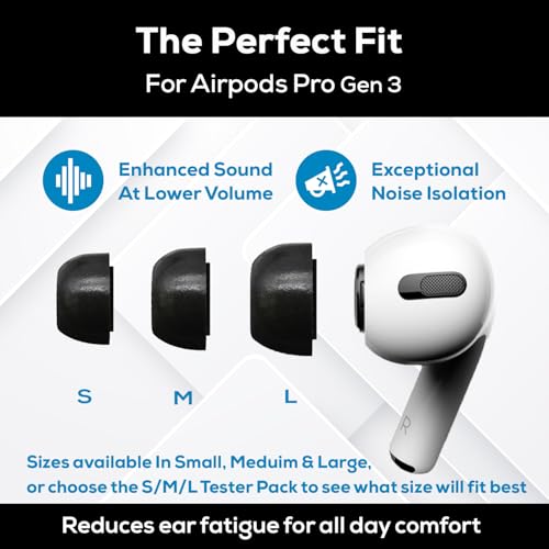 image for SONICFOAM (SFAir-3-Pro Small Black) Memory Foam Earbud Tips - Compatib