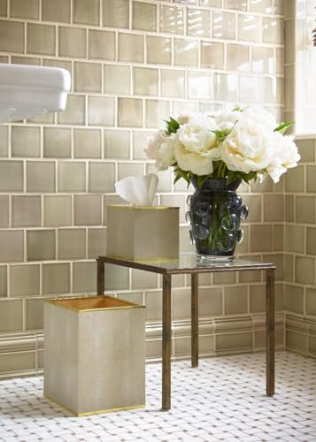 Image of AERIN Classic Shagreen Waste Basket - Wheat