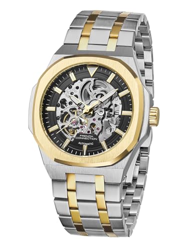 Image of French Connection Autaros Skeleton Dial Stainless Steel Automatic Watch for Men - FCA31TM