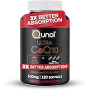 Qunol CoQ10 100mg Softgels, Ultra CoQ10 100mg, 3x Better Absorption, Antioxidant for Heart Health &amp; Energy Production, Coenzyme Q10 Vitamins and Supplements, 4 Month Supply, 120 Count