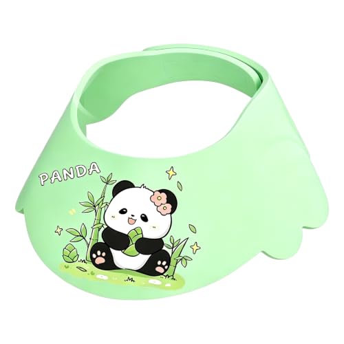 Image of Baby Shower Cap Shield - Adjustable Waterproof Shower Visor for Kids, Soft Baby Hair Washing Shield with Ear Protection, Perfect for Toddlers & Children (Green)