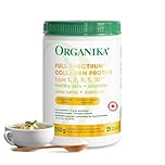 Organika Canadian-Made Full Spectrum Collagen - Type 1,2,3,5,10 - Complete Collagen Naturally Containing Hyaluronic Acid and Elastin for Healthier Hair, Skin and Joints Mild Chicken Broth Flavour 250g