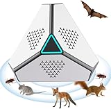Ultrasonido para ratas, 2024 Repelente para murciélago, ultrasonidos ardilla y cucarachas, 360 ° con luz LED, repelente ultrasónico para ratones Plug-in cucarachas anti parásitos para jardín