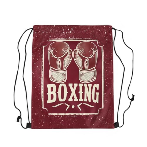 Erosebridal Boxing String Backpack Boxing Gloves Foldable Drawstring Backpack Starry Sky Drawstring Bags Fight Sports Theme Draw String Back Bag,13X15.73