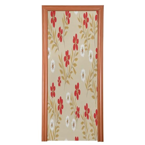 FLildon Small Natural Flowers Door Cover Decoration, Party Accessory Porch Decor for Festive Ornament Room Door Covers 35 x 79 Inch