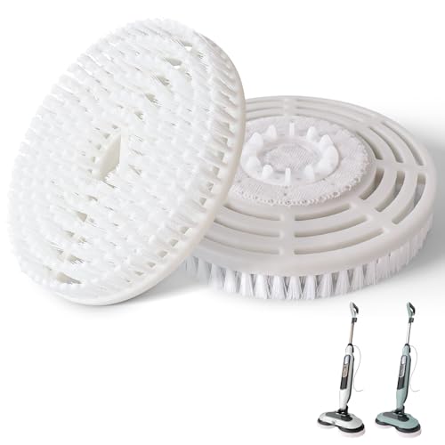 Image of 2 Pack Upgraded Steam Mop Replacement Brush Heads Compatible with Shark Steam and Scrub Mop S8201 S8001 S8002 S7201 S7001 Series, Short Bristle Cleaning and Polishing Brush for Deep Clean Hard Floors