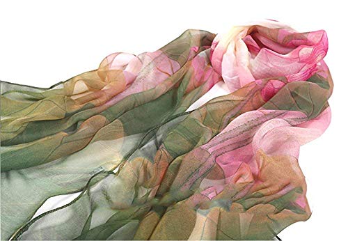Generic Sunscreen Beach Scarves Women&Rsquo;S Scarf Neck Scarves Shawl Wrap Lightweight Silk Scarf Floral Printed As ShowedUseful and Fashion, 50*160cm2
