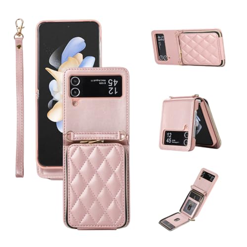 Étui portefeuille Galaxy Z Flip 4 protection antichoc avec fermeture éclair anti-perte