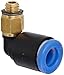 SMC KQ Series PBT Push-to-Connect Tube Fitting, 90 Degree Elbow, 4mm Tube OD x 1/8" UNI Thread Male, Black