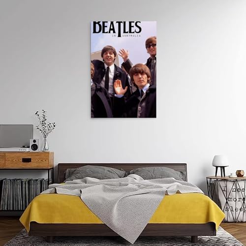YBRAVO Poster vintage des Beatles sur toile – Impression d’art moderne pour chambre à coucher – 30 x 45 cm - Les Beatles, Paul McCartney, John Lennon, RIngo Starr, George Harrison YBRAVO Poster vintage des Beatles sur toile - Impression d'art moderne pour chambre à coucher - 30 x 45 cm – Image 4