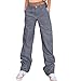 WZIKAI Cargo Pants for Women High Waisted Casual Pants Baggy Wide Leg Trousers Y2K Streetwear with 6 Pockets Gray XS