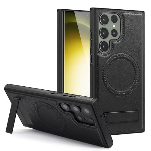 Image of Lunivop for Samsung Galaxy S24 Ultra Case 6.8 inch PU Leather Black