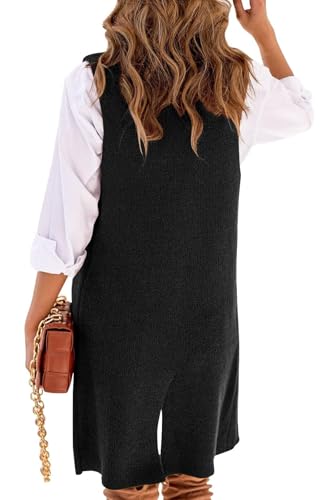 Image of IDEALSANXUN Womens Long Sweater Vest Fall Winter Sleeveless Knit Cardigan Outerwear