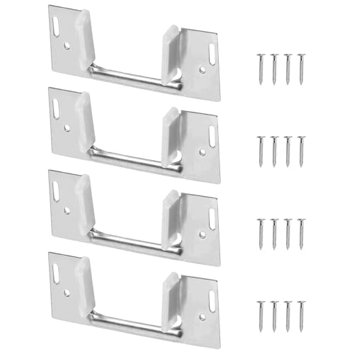 4 unidades de guías inferiores para puertas empotradas N 6566, para puertas de 1-3/8 pulgadas de grosor, hardware para puertas empotradas, guía de piso oculta para puertas correderas de armarios y clósets miniatura 1