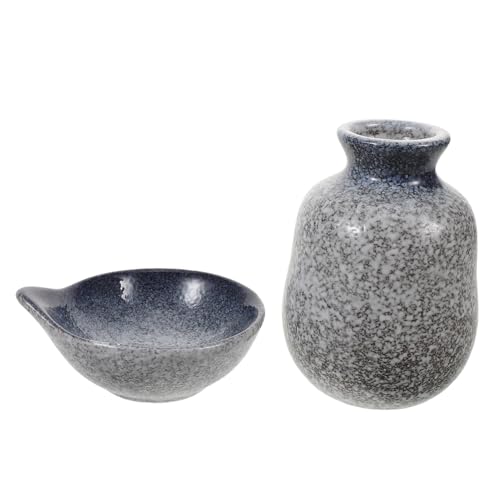 TOPPERFUN 1 Set Handmade Ceramic Sake Set Tokkuri Bottle Ochoko Cups Minimalist Design Dishwasher Safe for Easy Cleaning for Wine Tasting and Decor