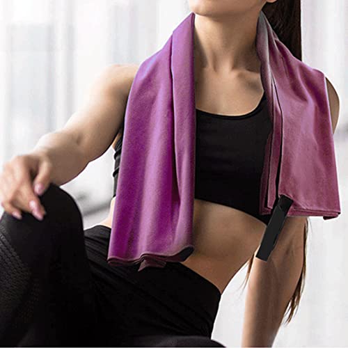 Serviette microfibre violette lot de 2 pour sport et camping - 2