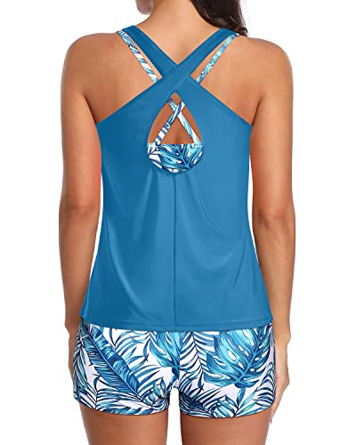 Image of Holipick 3 Piece Tankini Swimsuits for Women Tummy Control Bathing Suits Swim Tank Top with Bra Boy Shorts Teen Swimwear 2026