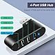 4-Port USB 3.0 Hub [90°/180° Grad drehbar], USB Splitter mit 3 USB Ports & 1 USB C Power/Data Port, USB Extender für Laptop, Car, Mac Pro, iMac, MacBook Air, MacBook Pro, MacBook und mehr
