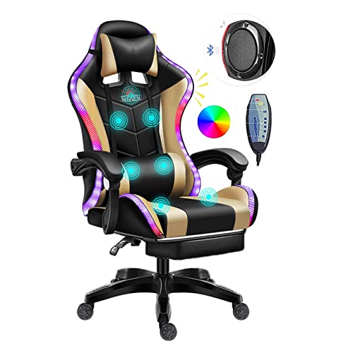 Silla de masaje para juegos con reposapiés, silla de juegos...