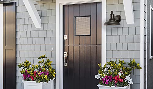 Image of Design House 516732 Monterey Industrial Modern 1-Light Indoor /Outdoor Wall Mount with Metal Shade for Porch Entryway Barn, Oil Rubbed Bronze