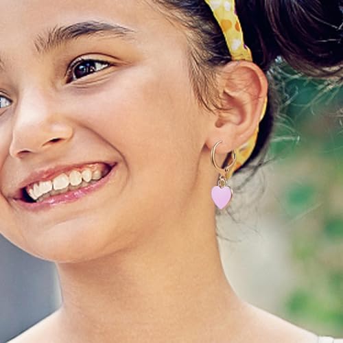 Image of Smiley Face Earrings Huggie Hoop Y2K Preppy Happy Lightning Bolt Heart Star Small Dangle Colorful Gold White Red Pink Yellow Blue Jewelry