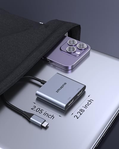 Image of USB C to Dual HDMI Adapter 4K Dual Monitors Adapter USB C Hub with 2 HDMI | Docking Station for Laptop Type C to HDMI Converter for HP Dell Surface Thinkpad