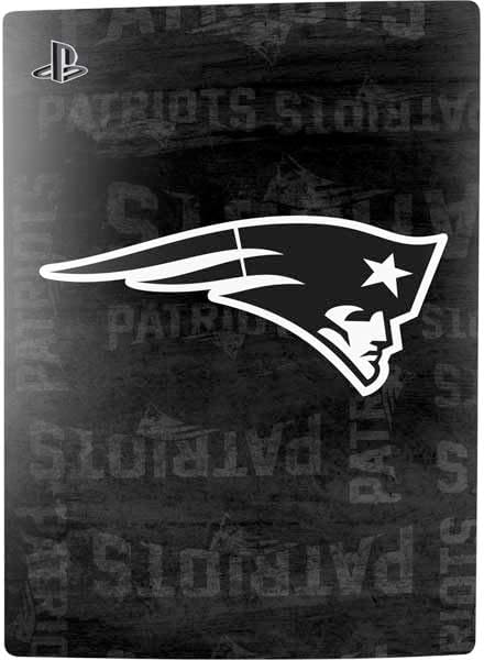 Skinit Decal Gaming Skin Compatible with PS5 Bundle - Officially Licensed NFL New England Patriots Black & White Design