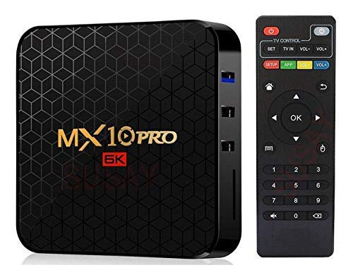 Android 9.0 TV Box MX10 Pro Android Boxes with 4GB RAM 64GB ROM Quad-core H6 Support 6K Full HD Wi-Fi 2.4Ghz USB 3.0 H.265 Smart TV Box