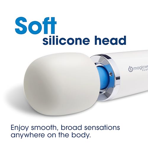 Image of Magic Wand Plus - Plug-in 4-Speed Personal Handheld Wand Vibrator & Massager for Women, Men, & Couples - Flexible Silicone Head & Neck for Enhanced Comfort and Continuous Power - HV-265