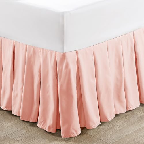 Home Soft Things Microfiber Classic Dust Ruffle Bedskirt, Stylish Design Wrap Around Solid Microfiber with 14