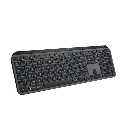 Logitech MX Keys S draadloos toetsenbord, laag profiel, precies, stil typen,programmeerbaar, verlicht,Bluetooth, oplaadbaar, voor Windows PC/Linux/Chrome/Mac- Grafiet, US International QWERTY indeling