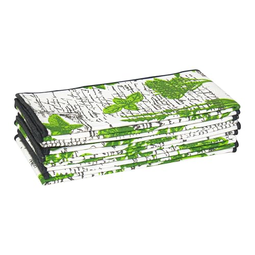 Image of R home Cotton Table Napkins Set of 6 Reusable Washable Cloth Napkins for Dining Table, Dinner, Parties, Kitchen & Cocktail Use Thick Durable Long Lasting Fabric (Basil, Set of 6)