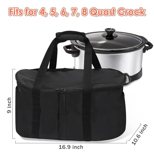 Portable-Slow-Cooker-Travel-Bag-Insulated-Carrier-Case-for-Most-4-5-6-7-8-Quart-Crock-Internal-Mesh-Net-Holds-Pot-in-Place-Slow-Cooker-Carrier Portable Slow Cooker Travel Bag Insulated Carrier Case for Most 4 5 6 7 8 Quart Crock Internal Mesh Net Holds Pot in Place Slow Cooker Carrier