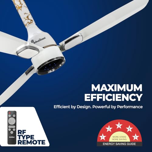 Image of Khaitan Ornate Super - 1200mm BLDC Ceiling Fan with Remote | 5 Star Rated | Durable & Long-lasting | Energy Saving | 3-Years Warranty | Pack of 1 | White