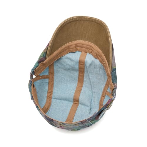 Image of Quanhaigou Unisex Denim Newsboy Hats Flat Ivy Gatsby Cabbie Driving Berets Hat Cotton Dad Cap for Men Women